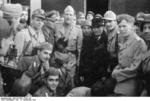 Otto Skorzeny, Harald Mors, and Benito Mussolini in front of Hotel Campo Imperatore, Gran Sasso, Italy, 12 Sep 1943, photo 2 of 4