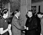 Song Ziwen and his wife Zhang Leyi greeting dignitaries at the Colonial Room of the St. Francis Hotel, San Francisco, California, United States, 1 Jun 1945, photo 1 of 2