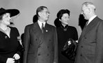 Song Ziwen and his wife Zhang Leyi greeting dignitaries at the Colonial Room of the St. Francis Hotel, San Francisco, California, United States, 1 Jun 1945, photo 2 of 2