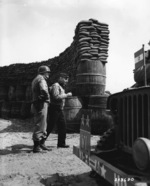 Major General Lucian Truscott and Lieutenant General Ira Eaker at Anzio, Italy, 6 Apr 1944