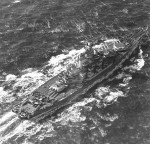 Aerial view of USS Alabama in the Atlantic Ocean, 4 Mar 1943