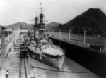 USS Arizona in a lock in the Panama Canal, circa 1921