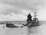 Wreckage of USS Arizona, 10 Dec 1941. Photo 2 of 3