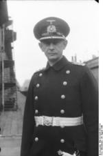 Commissioning ceremony of German battleship Bismarck, 24 Aug 1940, photo 03 of 10; portrait of Captain Ernst Lindemann