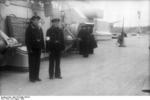 Commissioning ceremony of German battleship Bismarck, 24 Aug 1940, photo 10 of 10; Turm Caesar in background