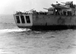 Brummer operating off Norway, circa 1940s; note the three mine launching doors on the stern and aft gun turrets