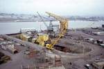 USS Caiman in drydock at Mare Island Naval Shipyard, California, United States, 20 Dec 1966-21 Mar 1967