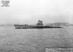 USS Carbonero off Mare Island Naval Shipyard, California, United States, 14 Feb 1952, photo 1 of 2; note Regulus missile launcher