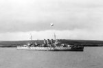 British cruiser Dorsetshire at Scapa Flow, Scotland, United Kingdom, 8 Aug 1941