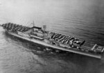 Aerial view of carrier Enterprise underway, 12 Apr 1939