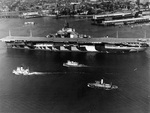 Franklin in the Elizabeth River, off Norfolk, Virginia, United States, 21 Feb 1944, photo 3 of 4