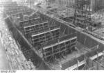 German carrier hull Flugzeugträger A (future Graf Zeppelin) under construction, Kiel, Germany, 22 Mar 1937, photo 5 of 9