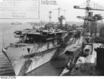 Carrier Graf Zeppelin under construction, Kiel, Germany, 21 Jun 1940