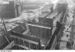 German carrier hull Flugzeugträger A (future Graf Zeppelin) under construction, Kiel, Germany, 22 Mar 1937, photo 2 of 9