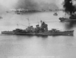 Haguro under air attack by USAAF 3rd Bomb Group, Simpson Harbor, Rabaul, New Britain, 2 Nov 1943