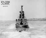 Stern view of USS Hoe, off Mare Island Naval Shipyard, California, United States, 20 Jun 1945