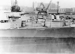 40mm Bofors mounts on the main deck of USS Iowa, New York Navy Yard, New York, United States, 9 Jul 1943