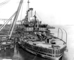 USS Mississippi fitting out at William Cramp and Sons shipyard, Philadelphia, Pennsylvania, United States, 1907