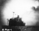 Kinai Maru sinking in the Pacific Ocean, 11 May 1943; photographed from USS Plunger