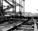 Koryu Type D submarine at the Yokosuka Naval Base, Japan, 8 Sep 1945, photo 2 of 3