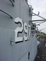 Close-up of museum ship Ling