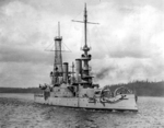 Battleship Oregon in the Willamette River, Portland, Oregon, United States, 20 Apr 1941