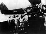 Japanese E8N aircraft aboard German raider Orion, 1941; note Royal Navy roundel painted for deceit