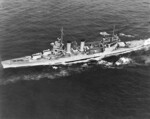 USS Quincy underway, 1 May 1940; photograph taken by an aircraft of US Navy Utility Squadron One