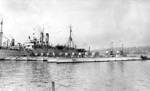 Submarine tender USS Camden with submarines R-1, R-2, R-4, R-5, R-6, R-10, R-9, R-8, R-7, R-4, S-4, and S-3, New York City, New York, United States, circa 1920, photo 1 of 2