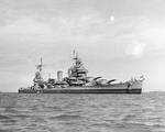 San Francisco off Korea, 28 Sep 1945; note SOC aircraft on catapults