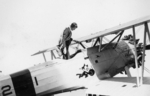 Charles Lindbergh in the cockpit of a F3B-1 carrier aircraft aboard USS Saratoga, 8 Feb 1929, photo 1 of 2