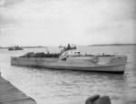 German Schnellboot S 204 at coastal forces base HMS Beehive, Felixstowe, Suffolk, England, United Kingdom, 13 May 1945