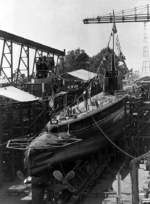 Stern of Sunfish, Mare Island Navy Yard, Vallejo, California, United States, 2 May 1942