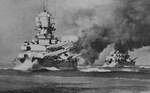 Vittorio Veneto and Littorio firing during an exercise, 1940s