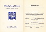 Thanksgiving holiday dinner menu aboard USS Wake Island, 25 Nov 1943