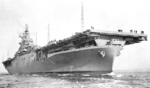 USS Yorktown departing Newport News, Virginia, United States en route to her commissioning ceremony, 15 Apr 1943