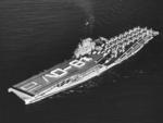 Crew of USS Yorktown (Essex-class) spelling out 