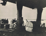 Sailors of carrier Zuikaku winching up the anchor on the quarter-deck after leaving Hitokappu Bay, Etorofu, Hokkaido Prefecture Japan (now controlled by Russia as Itrup of Sakhalin Oblast) in the Kurile Islands, 26 Nov 1941; she was en route to attack Pearl Harbor