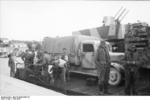 Opel Blitz truck and Flakvierling 38 anti-aircraft guns of the German police in Yugoslavia, 1943