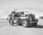 Heavily armed and specially modified jeep of British L Detachment SAS, North Africa, early 1943, photo 1 of 4