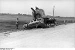 German troops inspecting an abandoned KV-2 heavy tank, northern Russia, Jun 1941