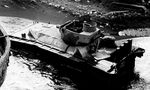 Damaged LVT(A)-4 on the beach of Iwo Jima, Feb-Mar 1945