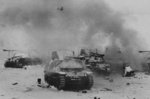 Abandoned German Marder II tank destroyers at Stalingrad, Russia, 1942-1943