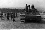 German Waffen-SS General Walter Krüger with a Tiger I heavy tank of his 2nd SS Panzer Division 