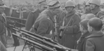 Brigadier General Narbut-Luczynski speaking with children during a Polish Army public event, 1939; note Karabin wz. 98 rifle and Browning wz. 28 automatic rifle