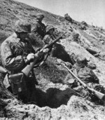 German SS soldier with Berthier carbine, France, 1940s