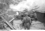 German paratroopers manning a 7.5 cm Flak 264/3(i) anti-aircraft gun, San Felice Circeo, Italy, 26 Dec 1943, photo 3 of 6