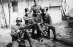 Hungarian soldiers in the Carpathian Mountains region of eastern Hungary, 1944; note 39M submachine gun