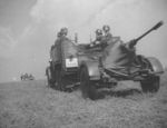 German 2 cm FlaK 38 gun being towed by a Krupp Protze Kfz. 81 truck, circa 1939