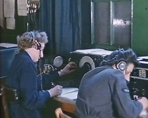 British WAAF radio operators intercepting German nightfighter communications with the Corona System, 1940s